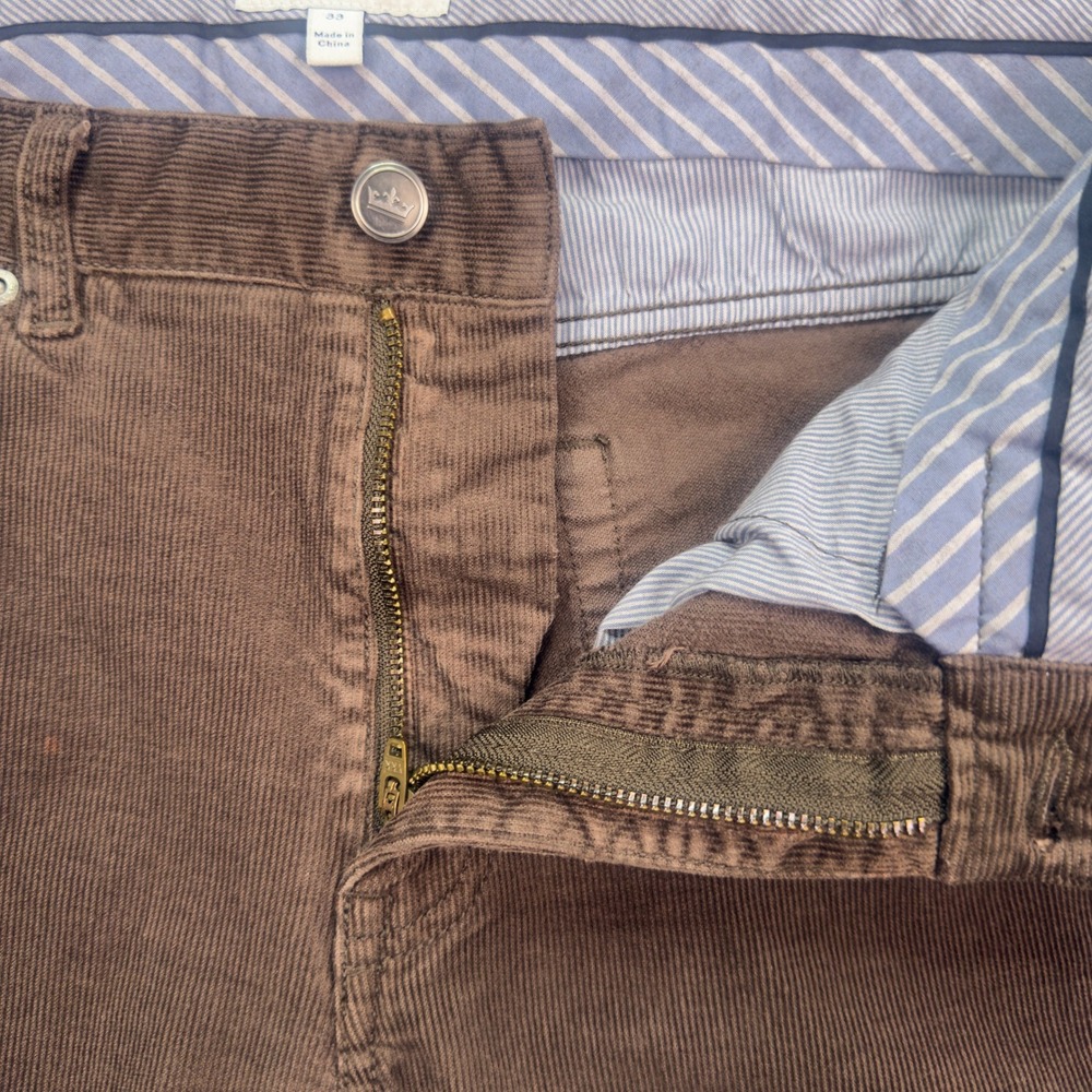Peter Millar Corduroy Pants 33 Brown Crown Five Pocket Cotton Modal Stretch - Picture 4 of 10